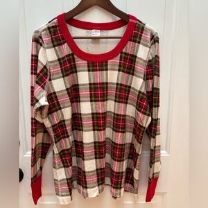 Hanna Andersson Organic Cotton Red Plaid Pajama Top